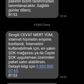 Şok Net Aldatan Reklam İlk Ay Bedava Yazan SMS