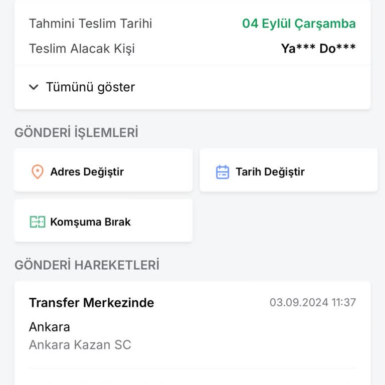 Trendyol TR Express Ürünü Tarafıma Teslim Etmiyor Ürün Sürekli Aynı Adreste