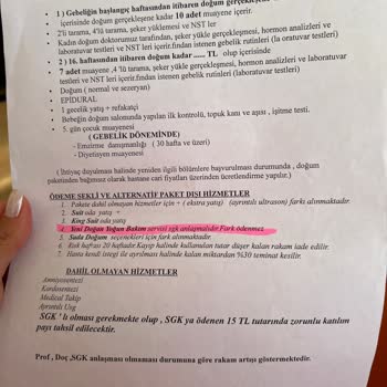 Koru Hastanesi Koru Doğum Paketi