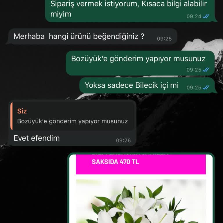 Efsun Çiçekçim Sipariş Alıp Göndermiyorlar
