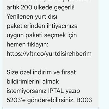 Vodafone'un İzin Almadan Gönderdiği Kampanya Mesajları