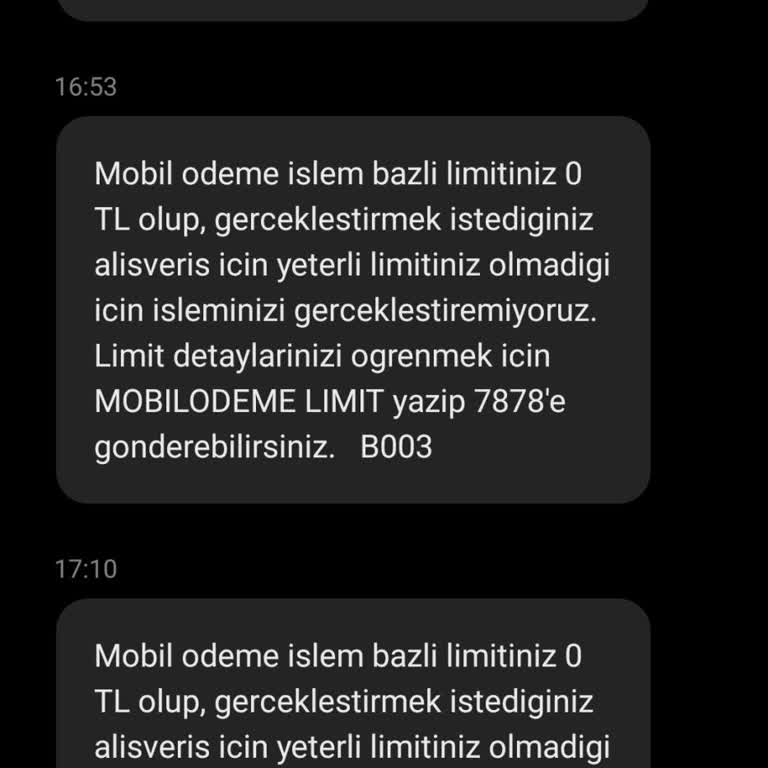 Mobil Ödeme Limit Sorunu ve Müşteri Hizmetleri Desteği Eksikliği