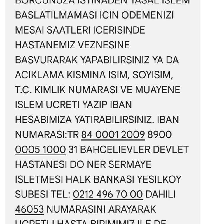 Bahçelievler Devlet Hastanesi Yeşil Alan Muayene