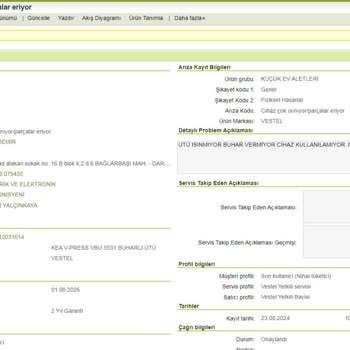 Vestel Mağazasından Alınan Ütü Ve Servis Sorunları