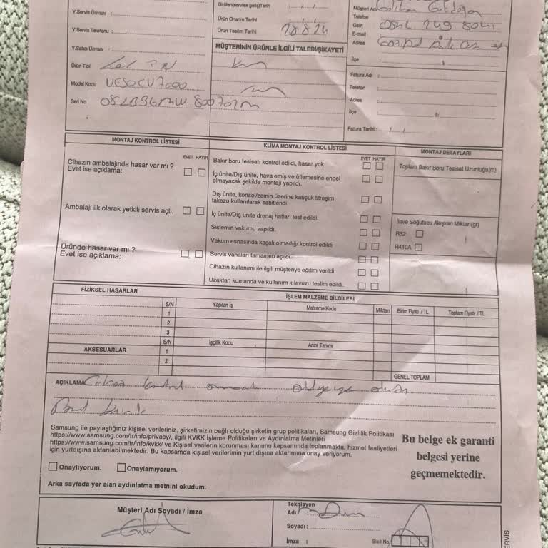 Samsung Servis Değişim Yapmıyor