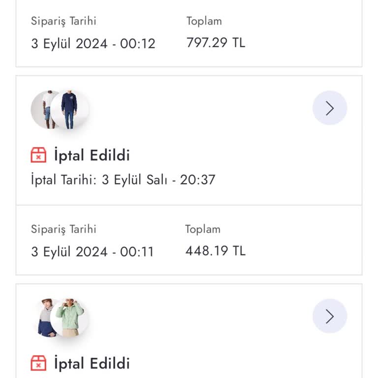 Boyner Siparişimi İptal Etti