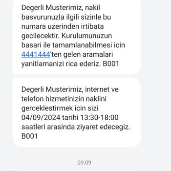 Türk Telekom Nakil Kurulum Randevusuna Gelmedi.