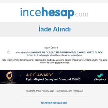 İncehesap Garanti Kapsamındaki Ürüne Fatura Tutarında İade Veriyor.