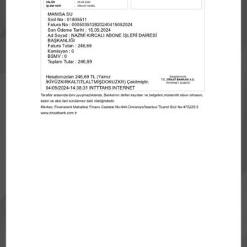 Ziraat Bankası Fatura İptal İşlemi
