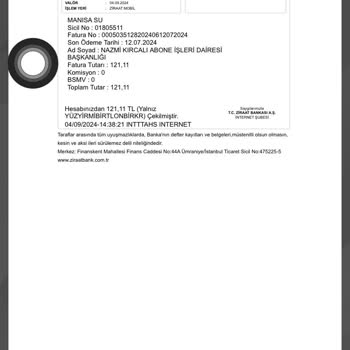 Ziraat Bankası Fatura İptal İşlemi
