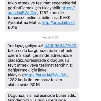 Aras Kargo Evde Olduğum Halde Kargom Teslim Edilmedi