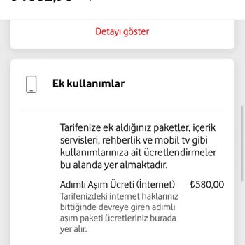 Vodafone'un Bilgim Dışında Ekstra Ücret Talebi
