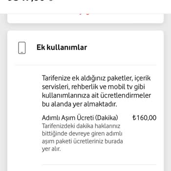 Vodafone'un Bilgim Dışında Ekstra Ücret Talebi