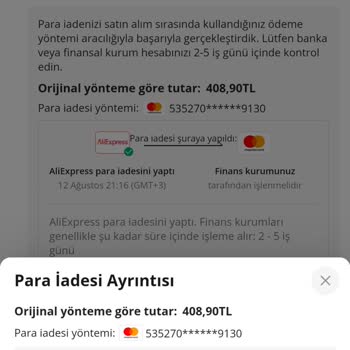 AliExpress'ten Şikayetçiyim Para İadesi Yapmıyor