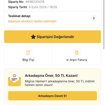 Migros Hemen Eksik Ürün