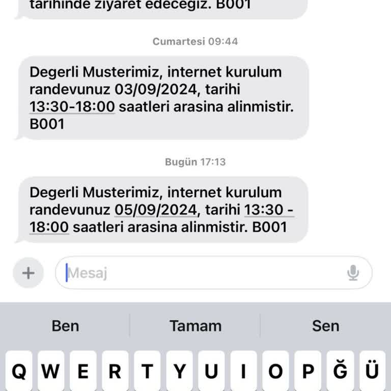 Türk Telekom Ev İnterneti Randevu Erteleme Şikayetim