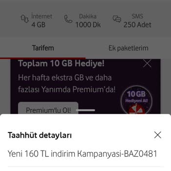 Vodafone'da Taahhütlü Paketlerin Müşteriyi Zarara Uğratması