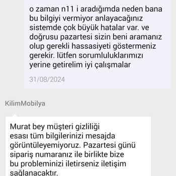 N11.com Ve Kilim Mobilya Umursamazlığı