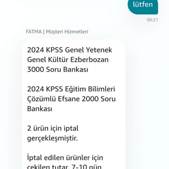 Amazon Müşteri Hizmetleri İptal Ücretini Günlerdir Yatırmıyor