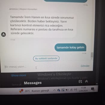 Amazon Müşteri Hizmetleri İptal Ücretini Günlerdir Yatırmıyor