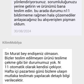 N11.com Ve Kilim Mobilya Umursamazlığı