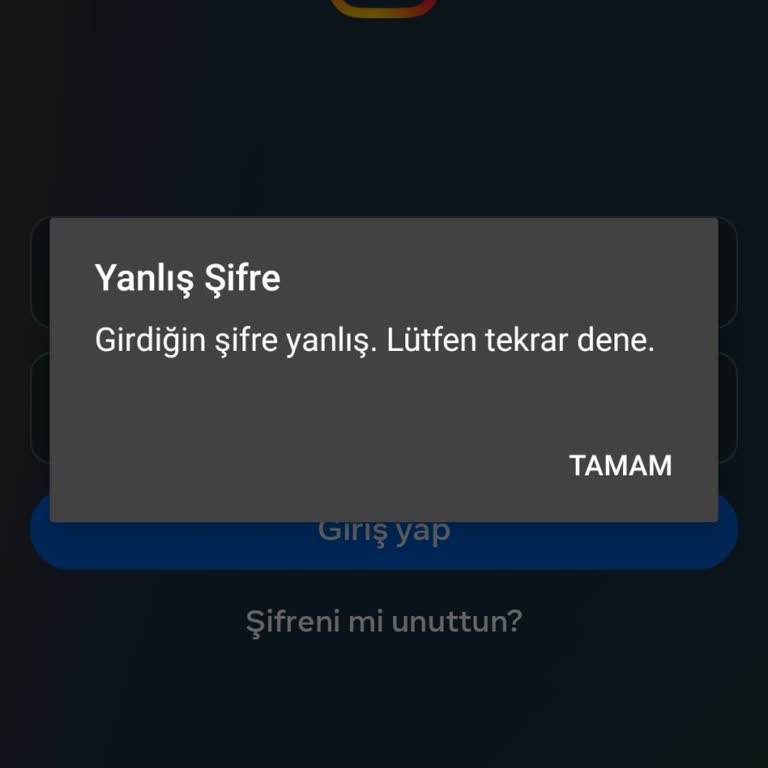 Instagram Yanlış Şifre Diyor Telefondan Geçmiyor!