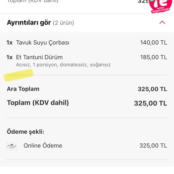 Yemeksepeti.com Ayıbı. Yanlış Siparişin Arkasında Durmadı.