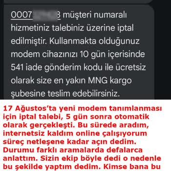 Vodafone'un Yanıltıcı Yönlendirmeleri ve Modem Sorunu