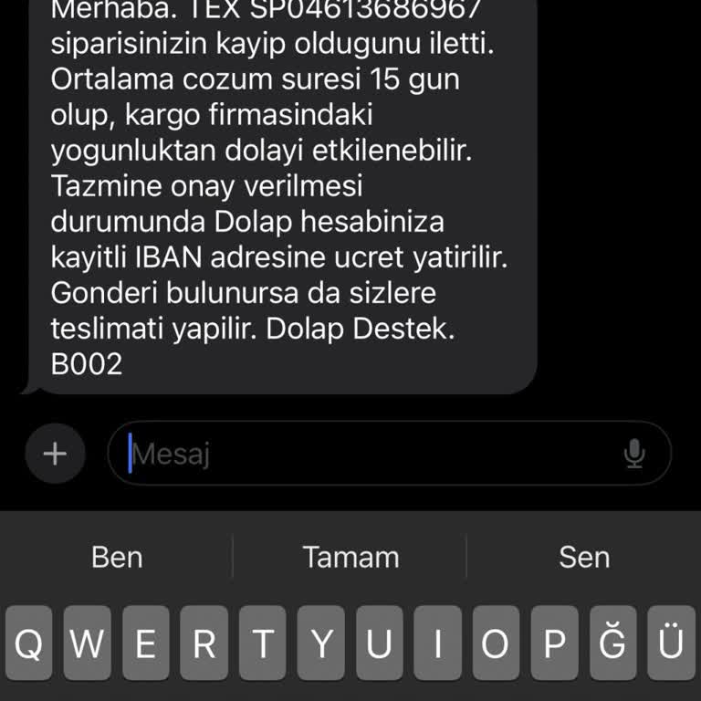 Dolap Ve Trendyol Express Kargo Kaybı