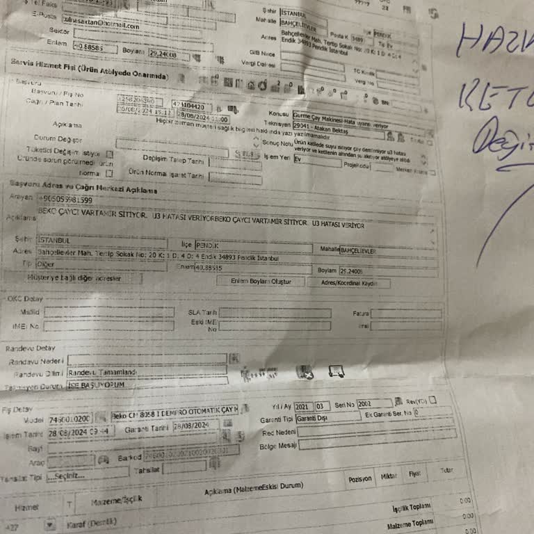 Beko Servis Ürünü Bozuk Getirdi