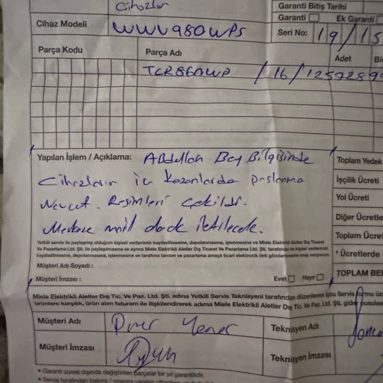 Miele Çamaşır Ve Kurutma Makinesi Paslanma Ve Leke Sorunu