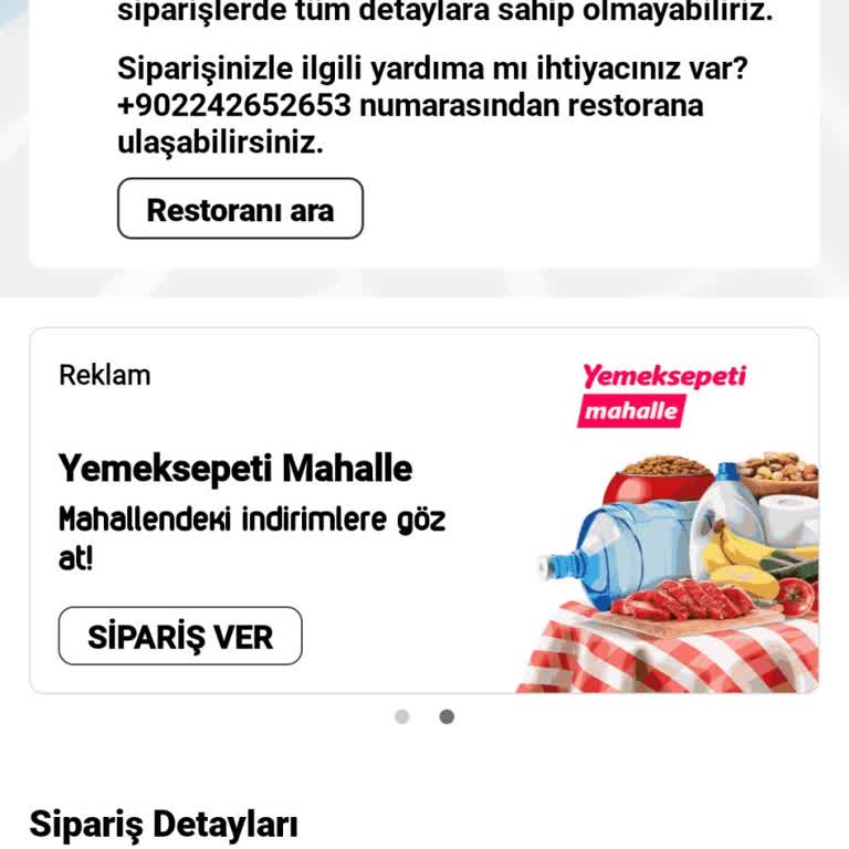 Yemeksepeti İletişim Sorunu Ve İptal Edilemeyen Sipariş