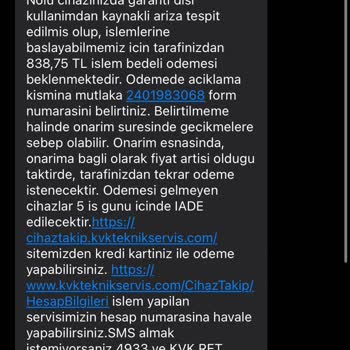 TCL Telefon Akıllı Saat Servis Ücreti Problemi