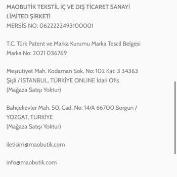 Maobutik Param İade Edilmedi