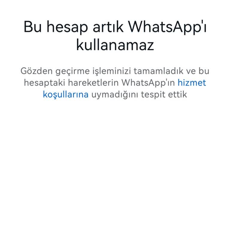 WhatsApp Hesabımın Kapatılması