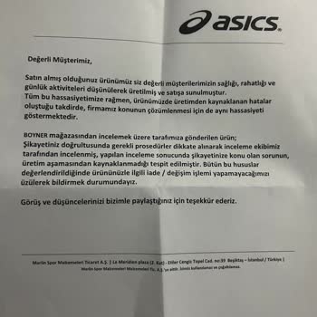 Boyner Ve Asics Kötü Deneyimi
