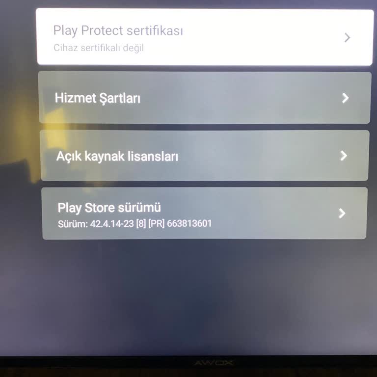 Awox Android TV'de Yayın Servisleri Çalışmıyor