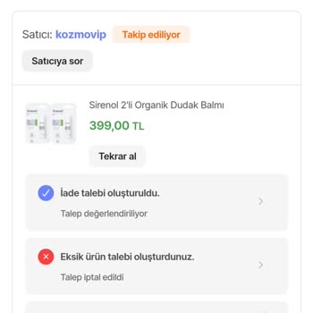 Hepsiburada'dan Kozmovip Firması Eksik Ürün Göndermiş