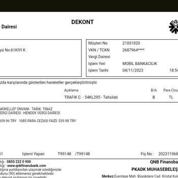 QNB Finansbank Yanlış Kişiye Kesilen Kredi Kartı Cezası