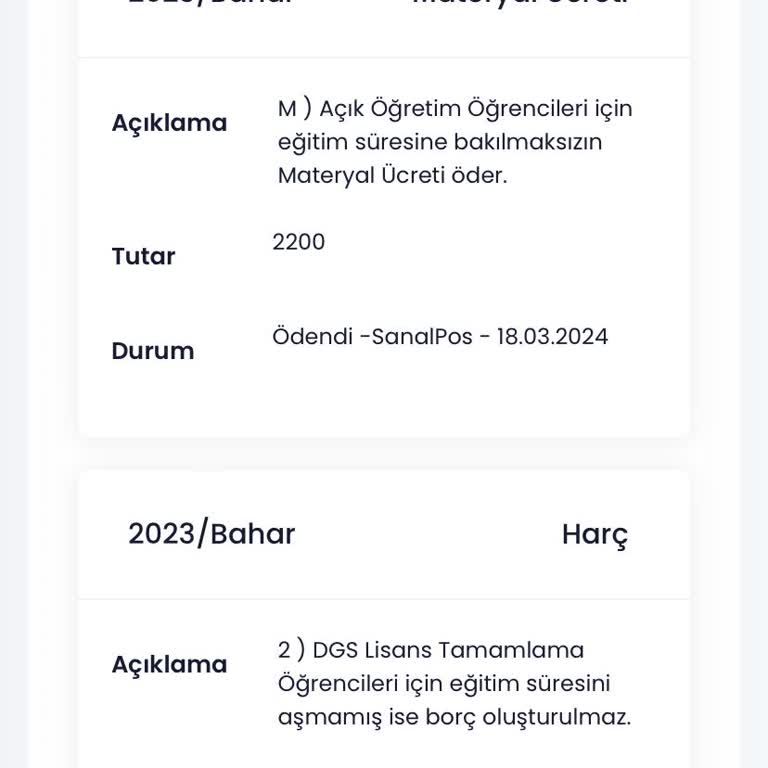 İstanbul Üniversitesinin Materyal Vermeden Aldığı 2200 Lira Para