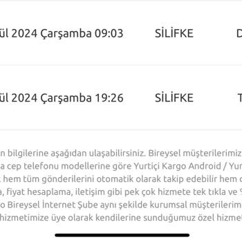 Silifke Yurtiçi Kargo Teslim Gecikmesi