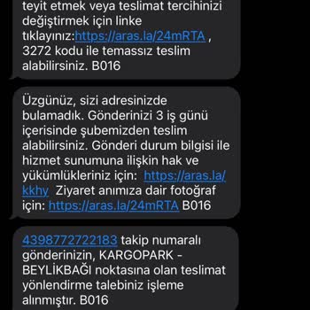 Aras Kargo Trendyol Siparişim Teslim Edilmiyor