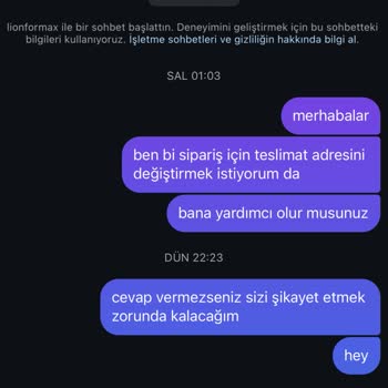 Lion Forma (Lionformaa) Siparişim Kargoya Verilmiyor