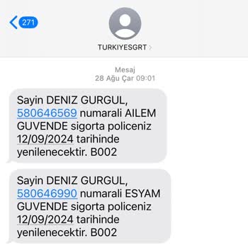 Türkiye Sigorta Ailem Güvende Ve Eşyam Güvende Poliçesi