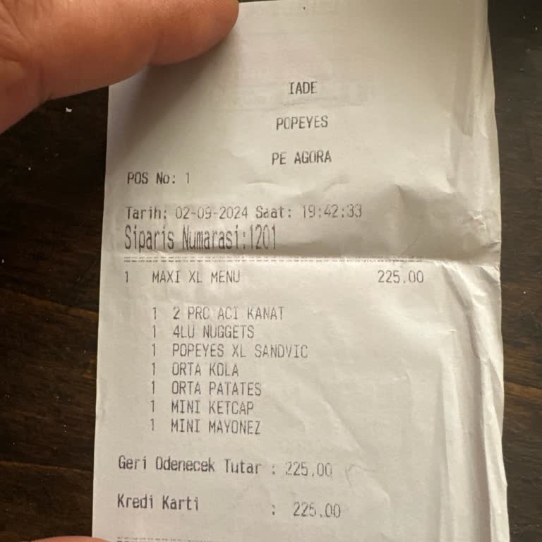 Popeyes Ücret İadesi Yapılmadı