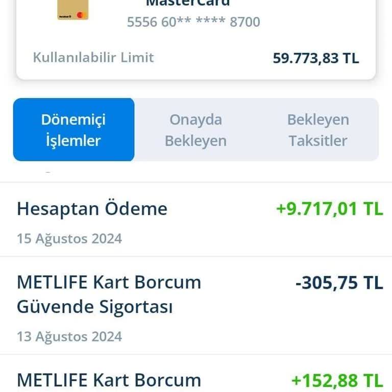 Denizbank Metlife Kart Borcum Güvende Sigortası Güya