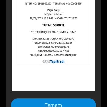 YKB Kredi Kartı İle Yapılan Harcamanın İki Kez İşlem Görmesi.