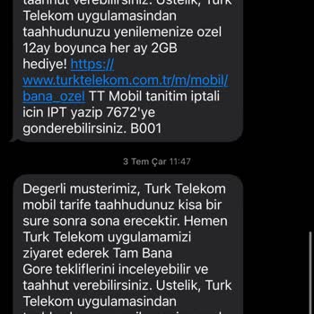 Türk Telekom Mobil Hat Hakkındaki Şikayetim