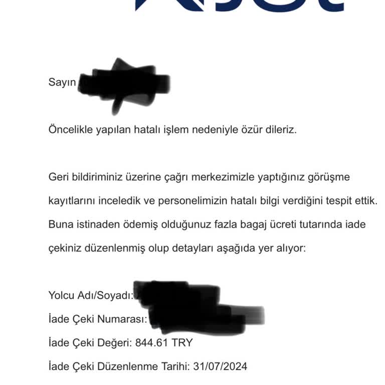 Ajet Para İadesini Yapmıyor