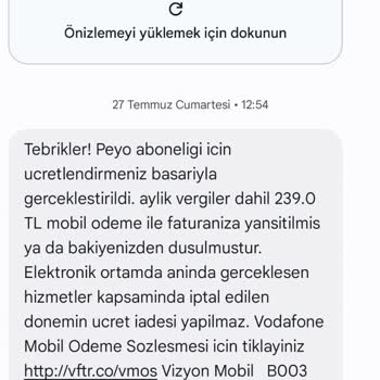 Vodafone Pay İzinsiz Abonelik Ücretleri